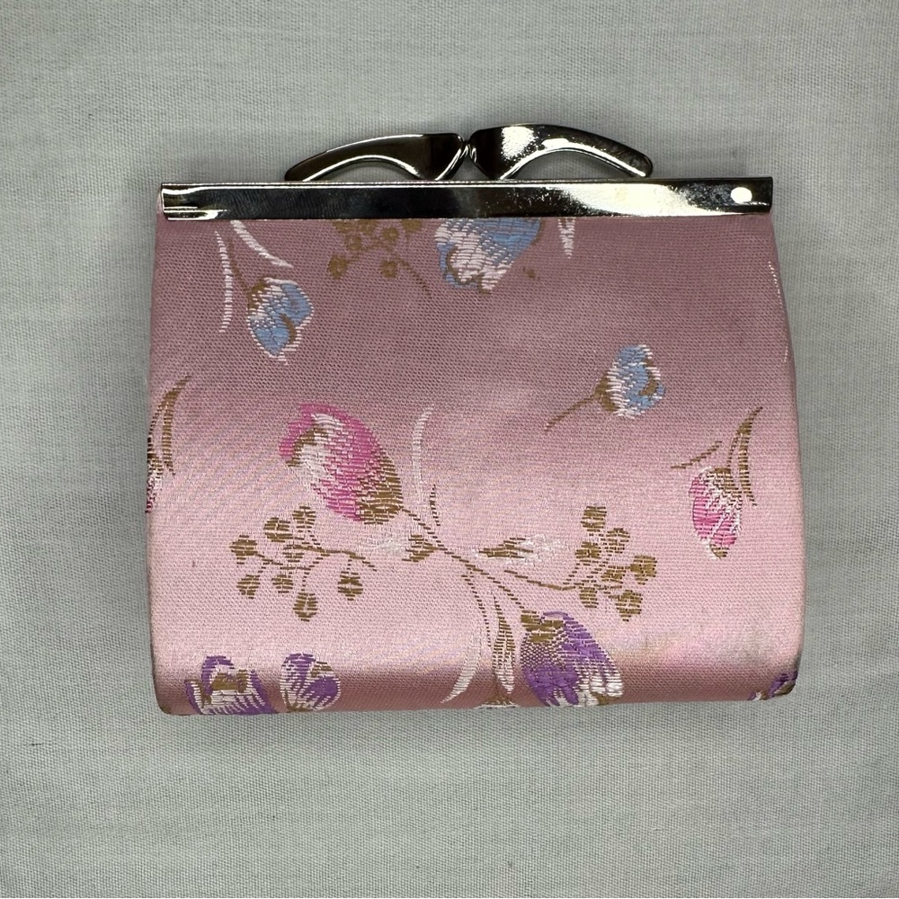 Vintage pink silk coin purse